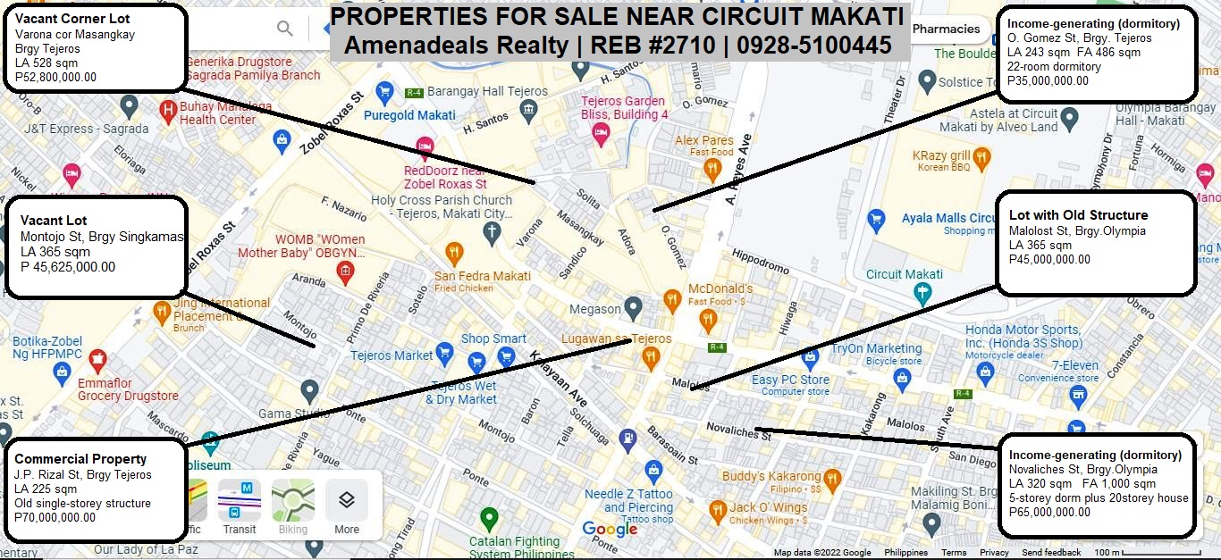 Properties for sale within the vicinity of Circuit Makati